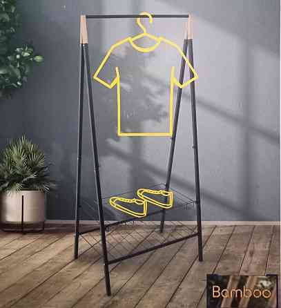 Стойка для одежды Casa Si Garment Rack Bamboo Black (CS92308W04) Київ