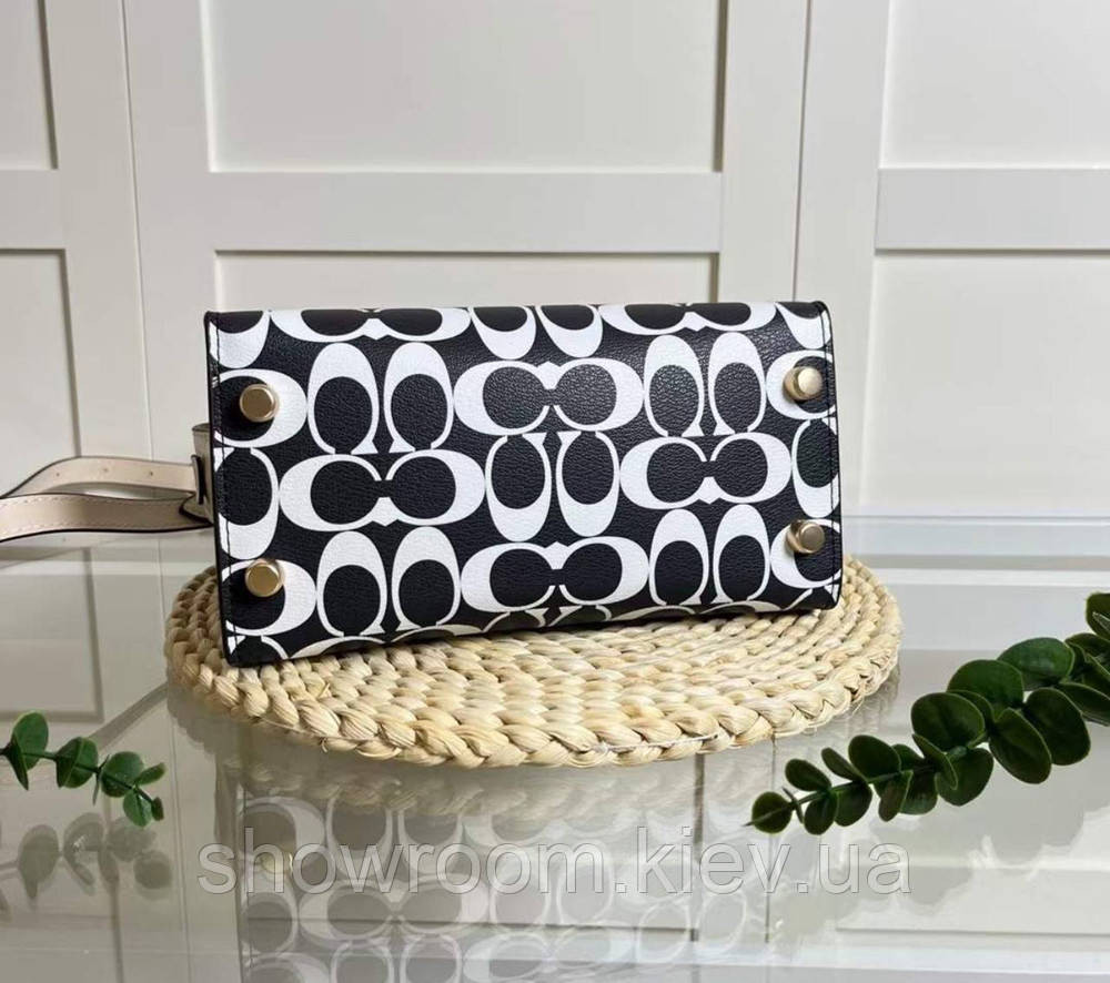 Брендова жіноча сумочка Coach Andrea чорно біла Київ - фото 5