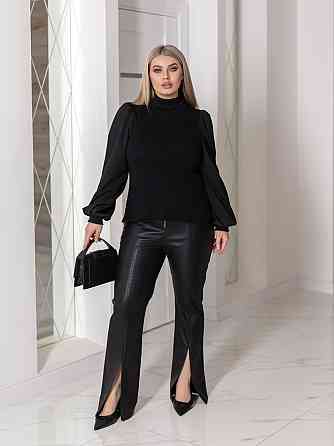 Жіноча елегантна кофта гольф в рубчик "Dazy"| Батал Київ