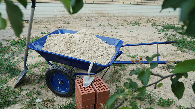 Тачка строительная Garden joys 390 Синяя Садовая тачка на двух колесах Тачка грузовая двухколесная Белая Церковь - изображение 3