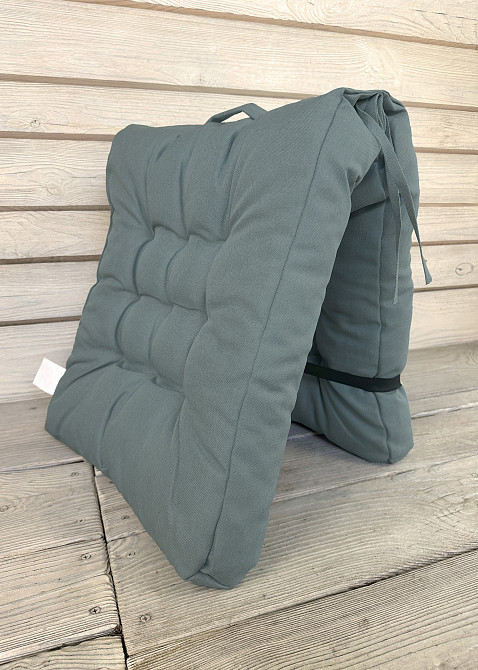 Подушка для стільців (50x120х8 см) подвійна Decorator Sawana колір сіро-блакитний 84-165 Київ - фото 5