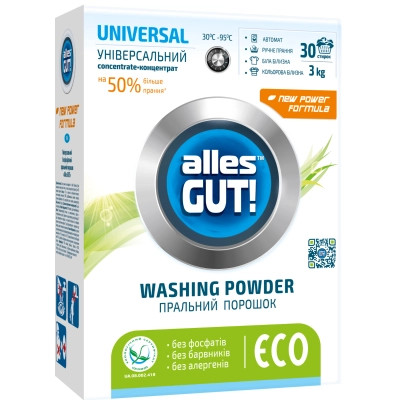 Стиральный порошок Alles GUT! Eco Универсальный 3 кг (4820189880165) Винница - изображение 1