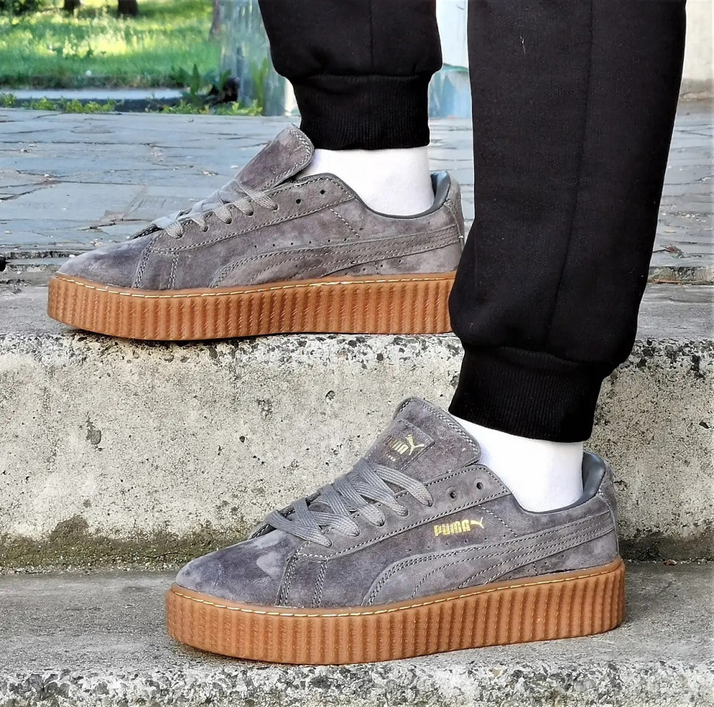 Мужские Кроссовки Puma Слипоны Серые Мокасины Пума Замшевые (размеры: 41,42,43,44) Днепр - изображение 8