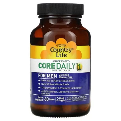 Мультивітамін Country Life Мультивітаміни для Чоловіків, Core Daily-1 for Men, 60 таблеток (CLF-08190) Вінниця - фото 1