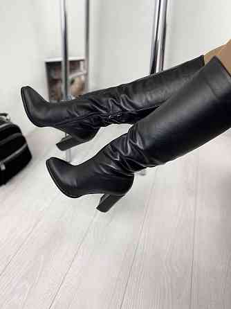 Nivelle Чоботи жіночі демісезонні весна-осінь на підборах чорні з натуральної шкіри р. 37-39 (8 Коломия