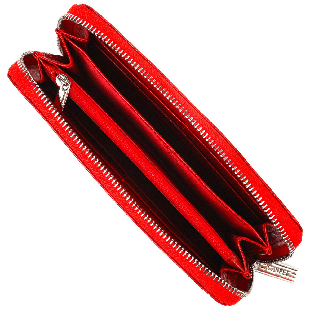 Оригинальный кошелек для женщин из натуральной фактурной кожи CANPELLINI 21613 Красный Киев - изображение 6