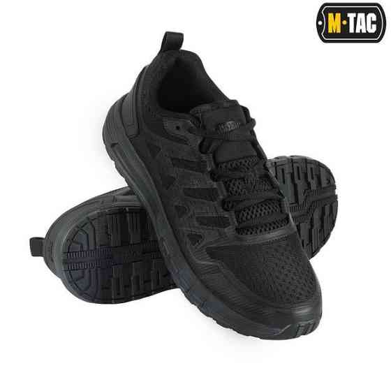 Тактические чёрные кроссовки мужские M-TAC, армейские, дышащие, для лета, службы и повседневного ношения Львов