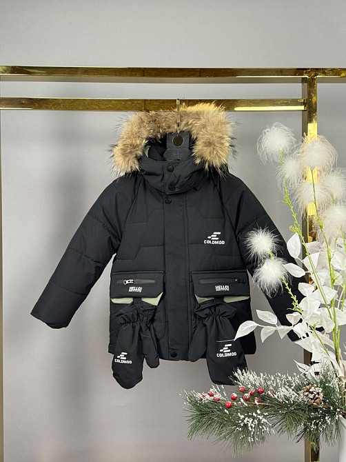 Дитяча зимова курточка для хлопчика з рукавицями на холофайбері 98,104,110,116,122 Миколаїв - фото 1