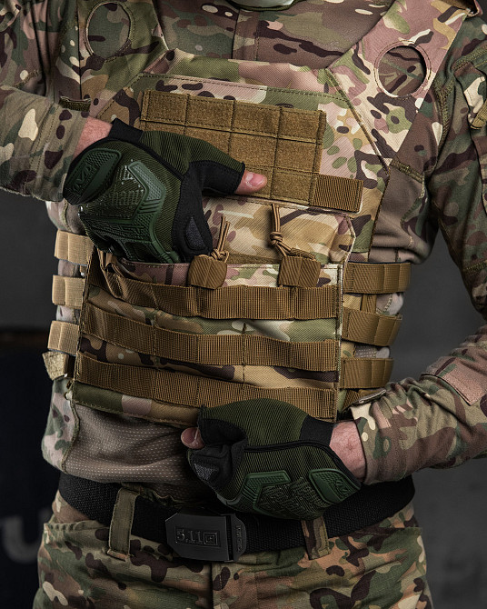 Плитоноска броник мультикам с подсумком на 3 магазина  для стандартных плит 25 на 30 см Одесса - изображение 4