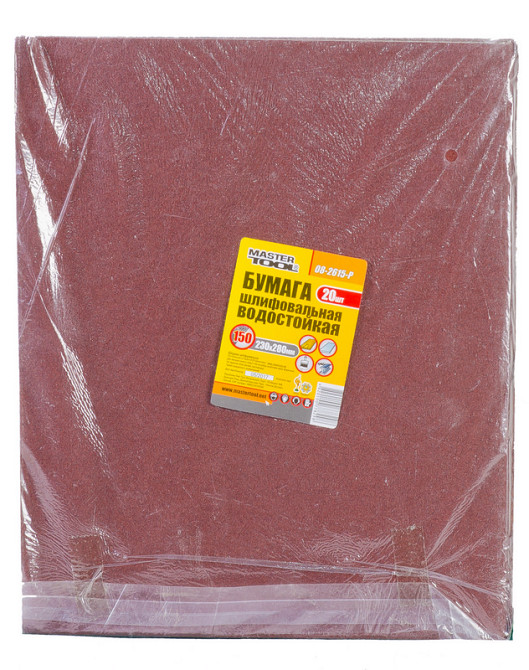 MASTERTOOL Папір шліфувальний водостійкий MASTERTOOL Р150 230×280 мм 20 шт 08-2615-Р Коломия - фото 1