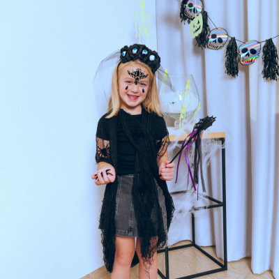 Детский обруч для волос YES! Fun Хелловін Чорна вдова з фатою (974508) Вінниця - фото 4