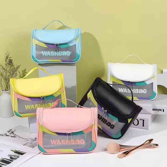 Косметичка женская прозрачная, для ванных пренадлежностей, дорожная, водонепроницаемая, голубая Каменец-Подольский