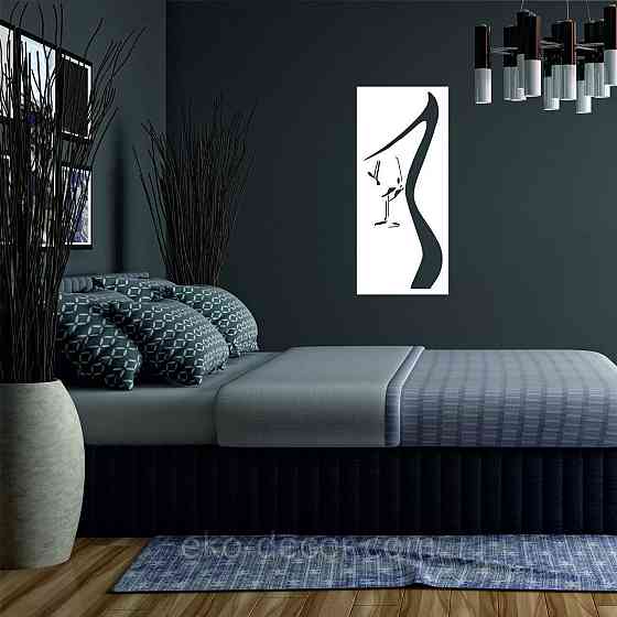 Декоративное настенное Панно «Силуэт женщины», Декор на стену 90*40 см, Белый Киев