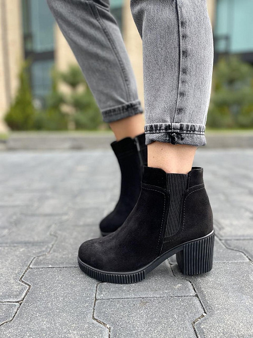 Черевики жіночі VESNA 5029 чорні (весна-осінь, замша натуральна) (2799) лише 40р. 40 Коломия - фото 1