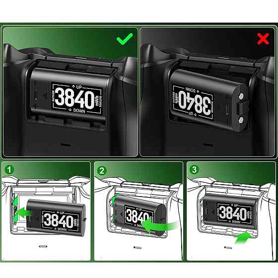 Зарядка и четыре аккумулятора для геймпада Xbox 3840mWh OIVO NG-BX132X Киев