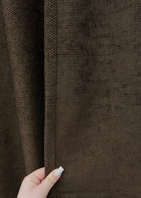 Комплект готових штор VR-Textil Льон Grand Linen № 2026ш Коричневий 150х300см 2 шт (33-1025) Київ - фото 6