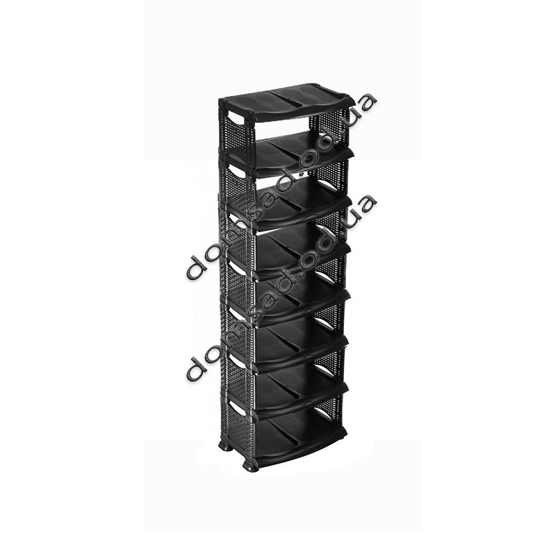 Полка для обуви 8 ярусов чёрная, 156х48х33, 