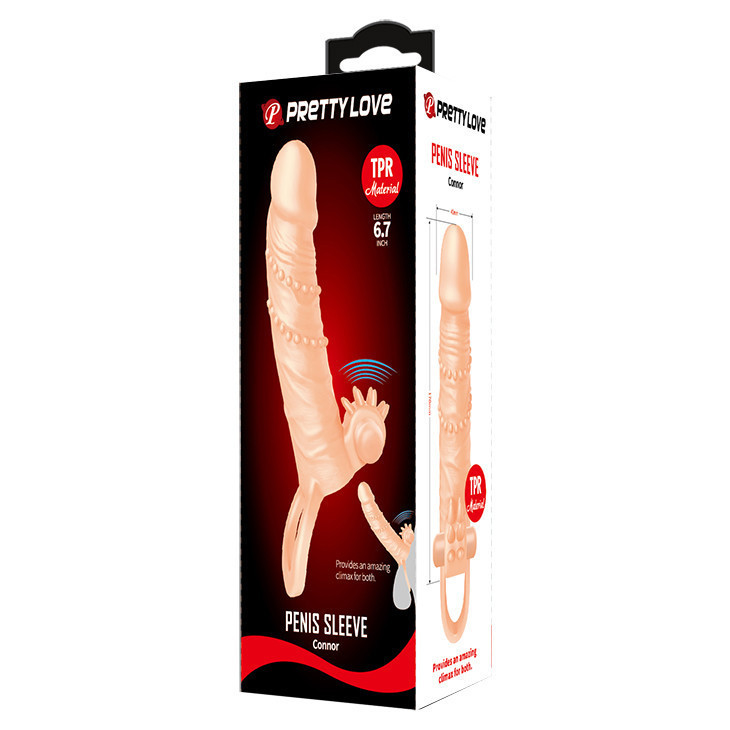 Насадка на член - Pretty Love Connor Vibrating Penis Sleeve Flesh Sex Aura Київ - фото 8