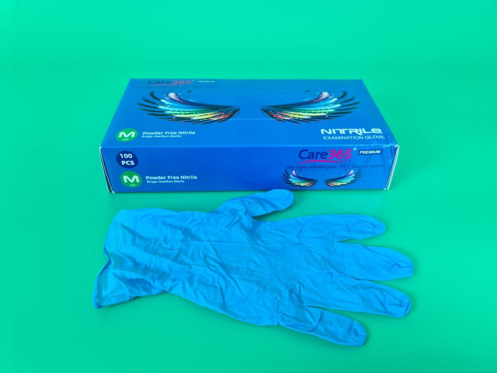 Рукавички Нітрил Синій (100 шт.) M (1 пачка) Харків - фото 4