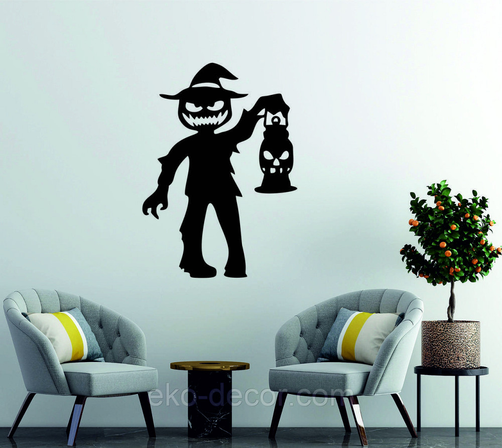 Декоративне настінне Панно «Сілует дітей. Гелловін», Декор на стіну 110*79 см, Чорний Київ - фото 1