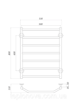 Полотенцесушитель Нержавейка UNIO 800x530-7 Лесенка Трапеция Черновцы