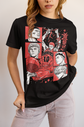 Футболка для мальчика аниме Слам Дунк Слам Дунк оверсайз (рост от 165 до 180 ) Черний AnimeJ0754m Днепр