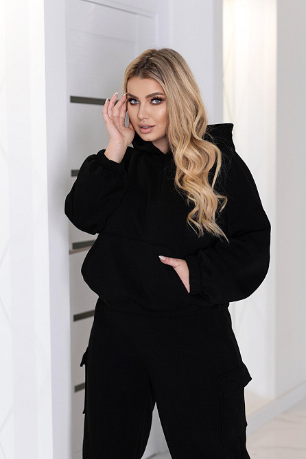 Теплый спортивный костюм со штанами карго Human 42-44, Черный Киев - изображение 4