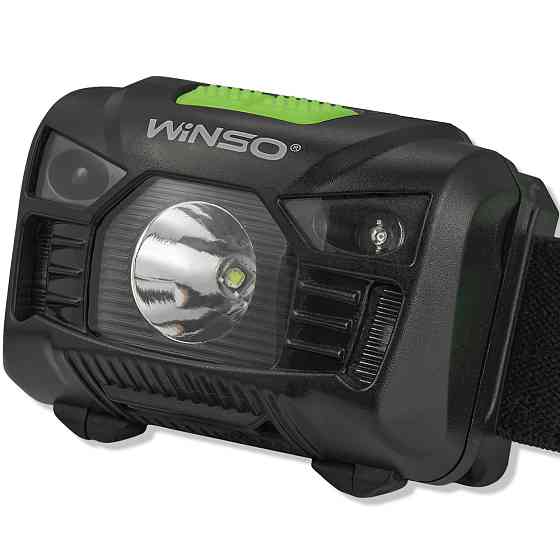 Фонарь налобный Winso 150Lm, 3W LED, 1200mAh с сенсором белый/красный Львов