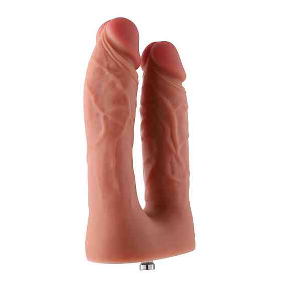Подвійний фалоімітатор для секс-машин Hismith Silicone Double Penetrator Dildo, система KlicLok Sex Aura Київ