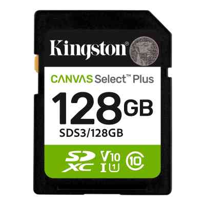 Карта памяти Kingston 128GB SDXC class 10 UHS-I V10 A1 Canvas Select Plus (SDS3/128GB) Винница