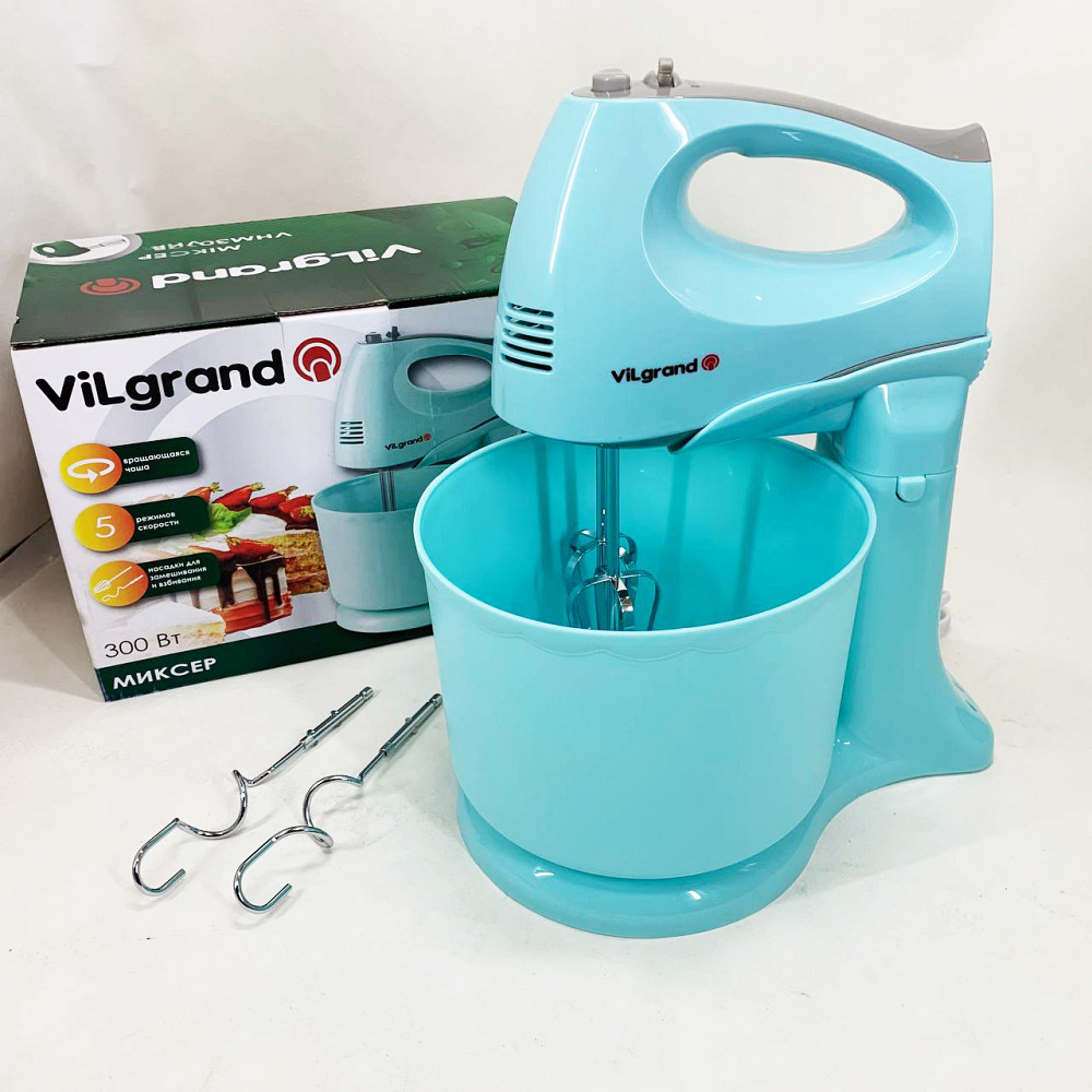 Кулинарный миксер ViLgrand VHM3017B 300Вт, Стационарный тестомес для дома, Стационарный миксер с чашей JD-84 Львов - изображение 20