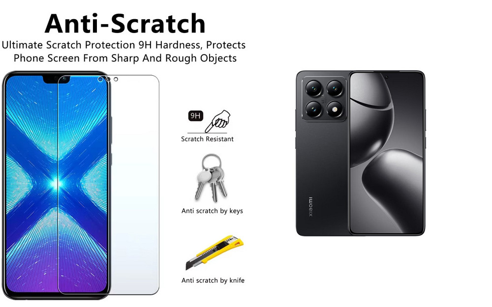 Захисне скло NeoGlass для Xiaomi 14T, Xiaomi 14T Pro – надпрозоре та стійке Київ - фото 1