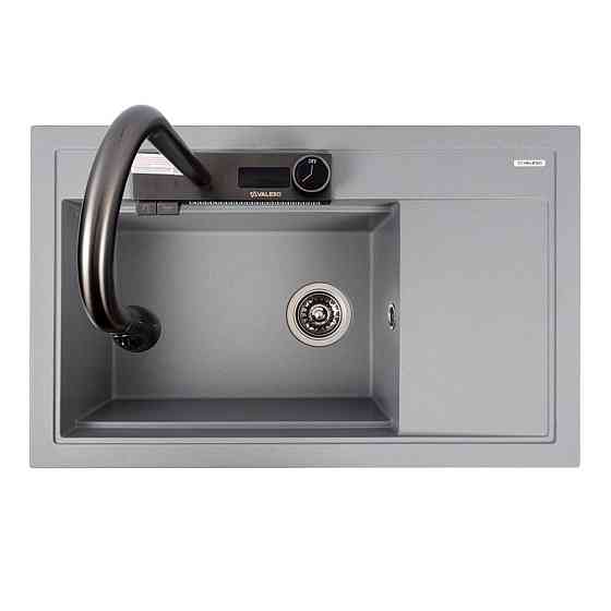 VALESO Гранітна мийка VALESO ATRUM 7950 матова Сірий металік Киев