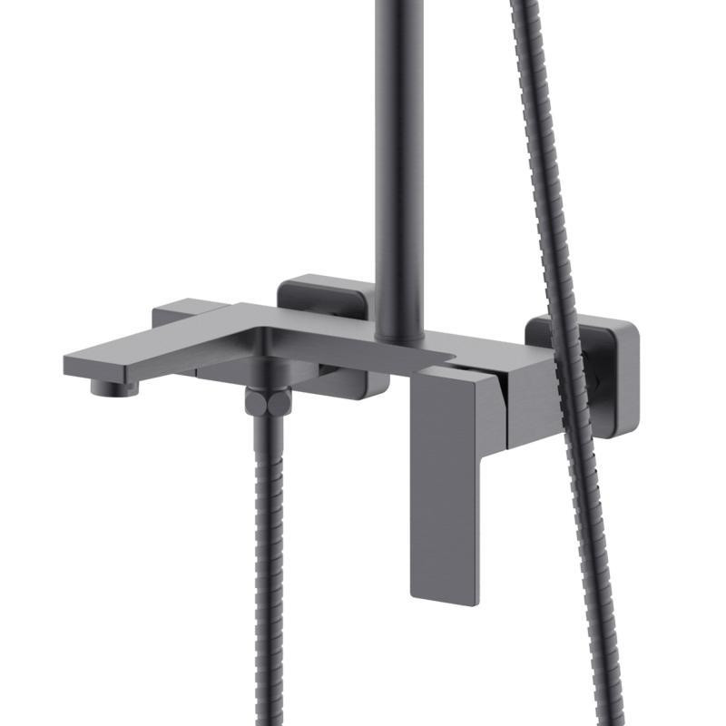 Душова система з виливом Qtap Gemini на три споживачі QTGEM111GMB45688 Gunmetal Black PVD графіт Київ - фото 2