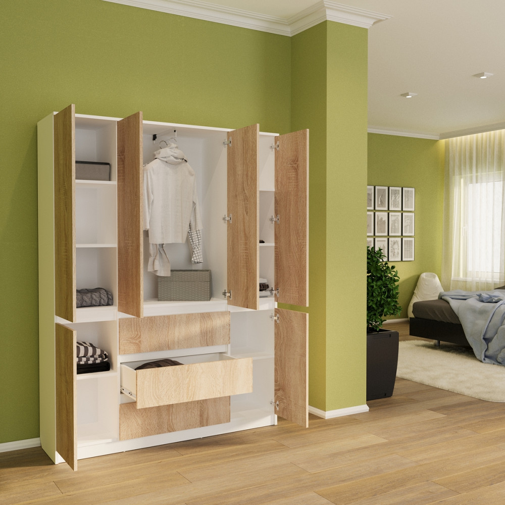 Розпашна шафа Смузі 29 1400 білий/сонома Київ - фото 2