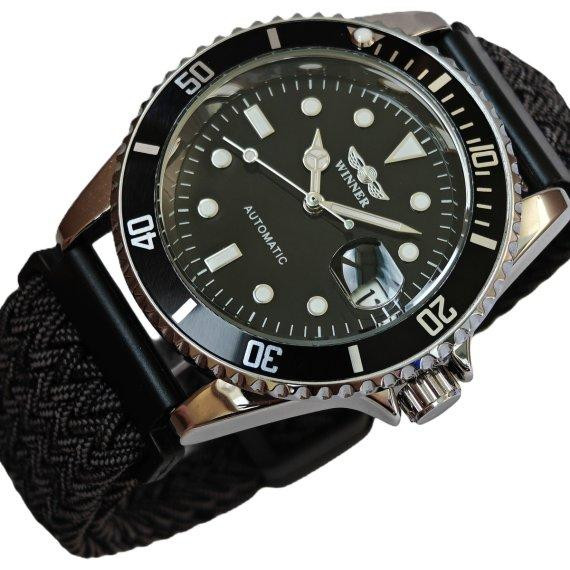 Годинник чоловічий механічний наручний Winner Basel Nylon (2 ремінці) Київ - фото 2