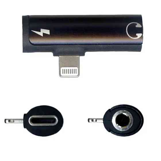 Перехідник розгалужувач для iPhone Lightning to Lightning + 3,5 mm Audio Луцк