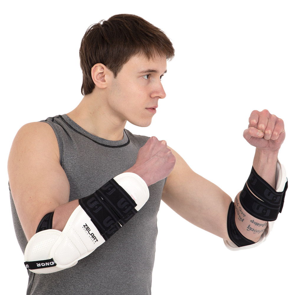 Защита предплечья и локтя для тхэквондо Zelart BO-0396 размер S-M белый Защита для боевых искусств Киев - изображение 3