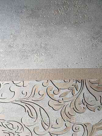 Шпалери вінілові на флізелін Marburg City glam метрові під штукатурку під бетон сірі з прожилками золотом Київ