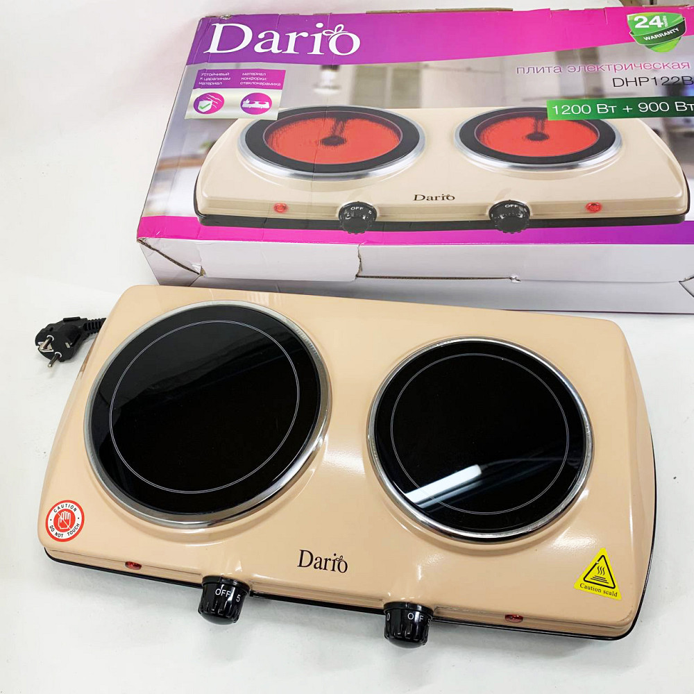 Плиты электрические бытовые 2 конфорки DARIO DHP122B 2100 Вт, Варочная настольная плита MN-45 Львов - изображение 3
