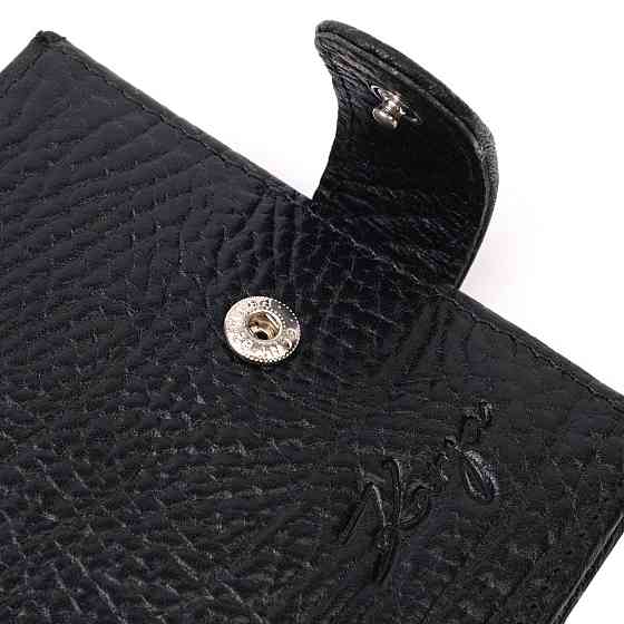 Классический мужской кошелек с хлястиком из натуральной кожи KARYA 21079 Черный Киев