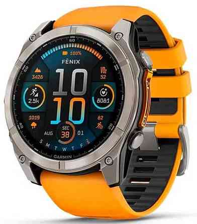 Смарт -Часы Garmin Fenix 8 51mm. AMOLED Sapphire Titanium .Spark Orange. Киев