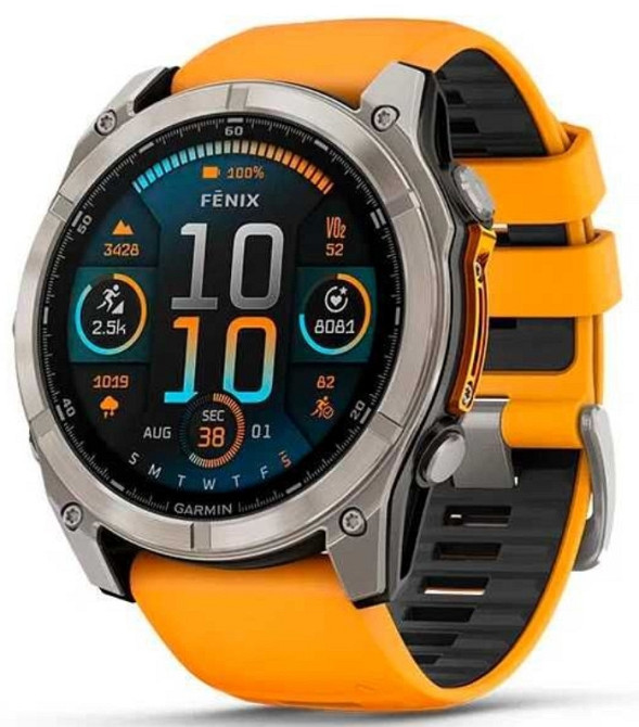 Смарт-Часи Garmin Fenix 8 51 mm. AMOLED Sapphire Titanium .Spark Orange. Київ - фото 5