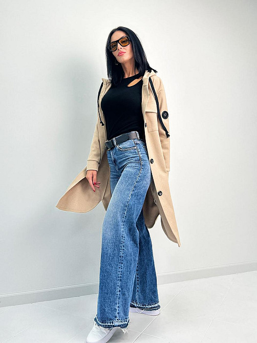 Женский кашемировый кардиган с капюшоном Dila батал Киев - изображение 6