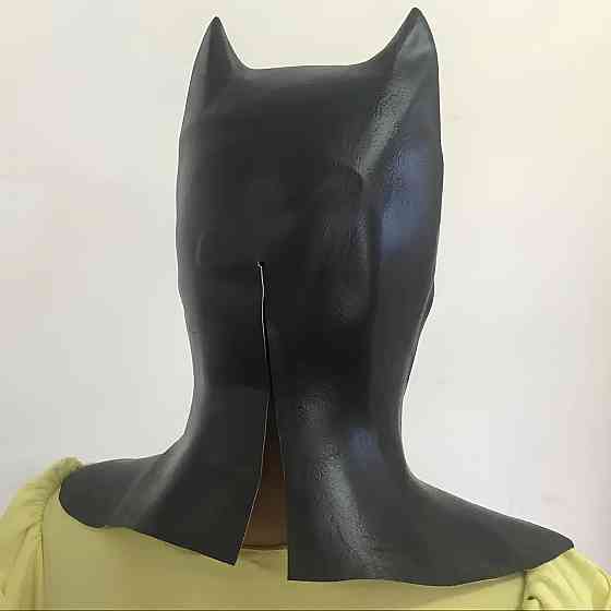 Маска Бэтмен (Batman) RESTEQ — взрослая латексная маска-шлем из резины, реалистичный костюмный аксессуар для косплея, вечеринки и Киев