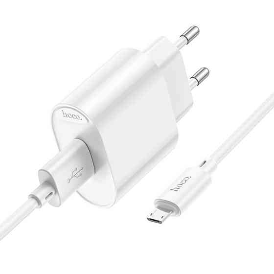 Сетевое зарядное устройство с кабелем HOCO C109A(10.5W) Fighter single port charger set(Micro) White Одесса