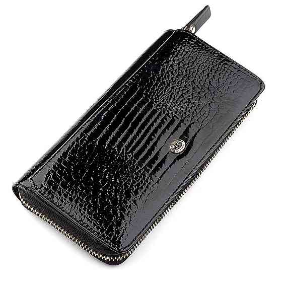 Гаманець жіночий ST Leather 18437 (S7001A) натуральна шкіра Чорний Київ