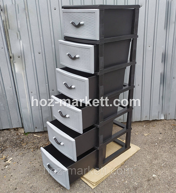 Комод пластиковый Стиль тумба серый на 6 ящиков Украина Харьков - изображение 6