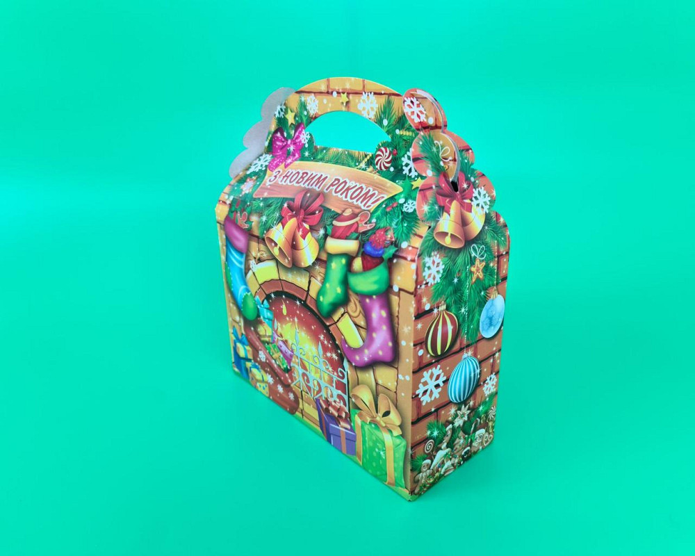 Новорічні коробки для цукерок No 203 (800-900 г) У каміна (25 шт.) Харків - фото 1