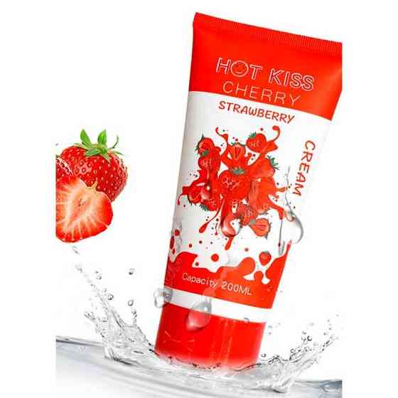 Лубрикант на водній основі "Hot Kiss" 200 мл - Полуниця - Інтимна змазка Вінниця